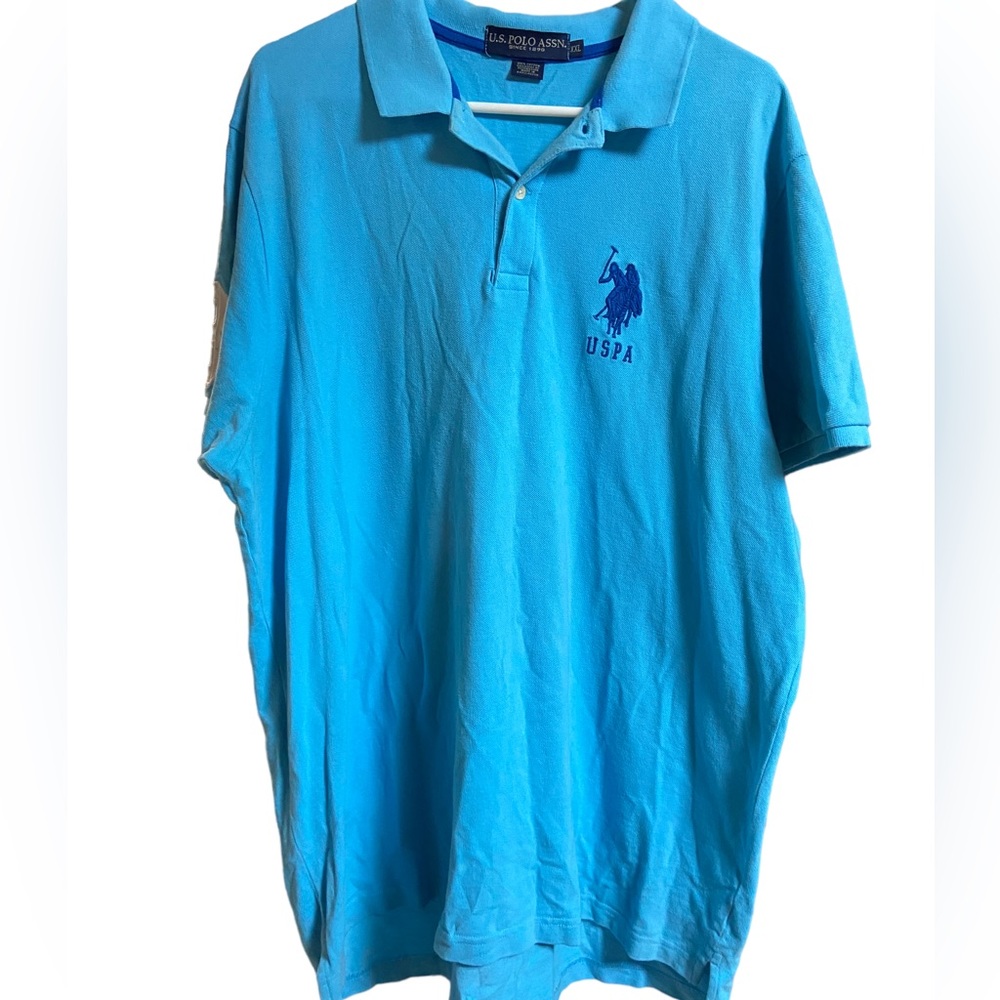 Vintage 90s Light Blue US Polo Assn XXL Men’s Polo Shirt Rare Retro Rugby Golf